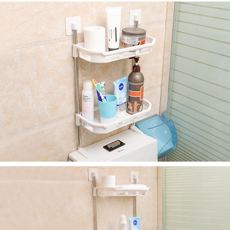 Toilet Organizer Rack full of toiletries