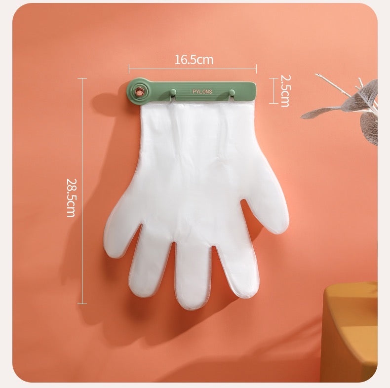  Disposable Hand Gloves with Wall Mount Clip Organizer with its size