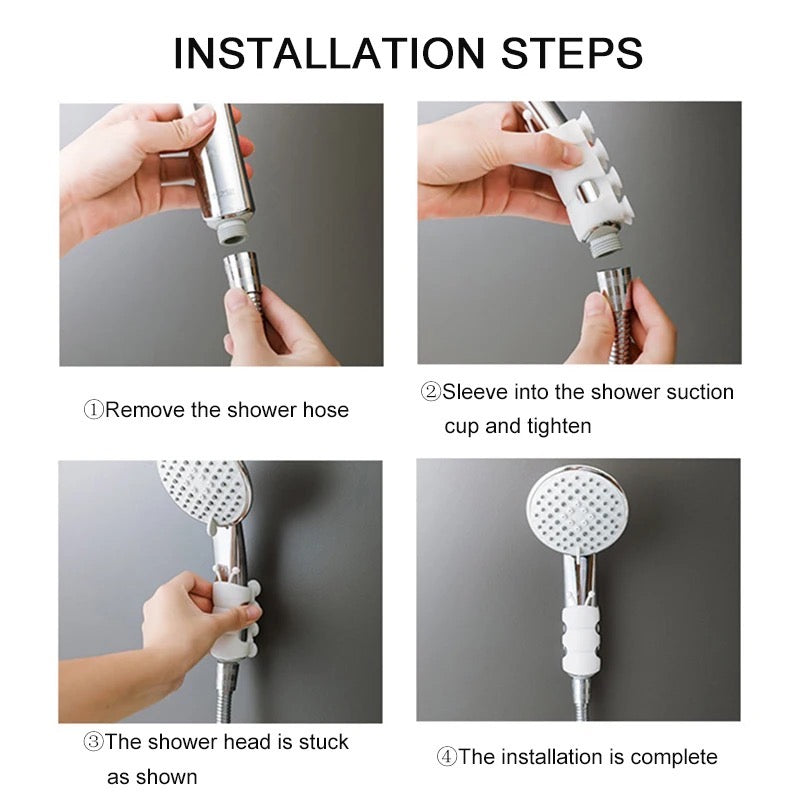 Silicone Suction Cup Wall Mount No Drilling Shower Head Holder