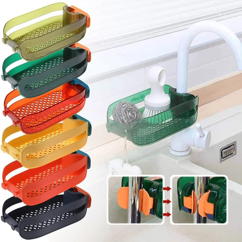 The 2-in-1 Kitchen Faucet Sink Organizer Basket is available in various colors