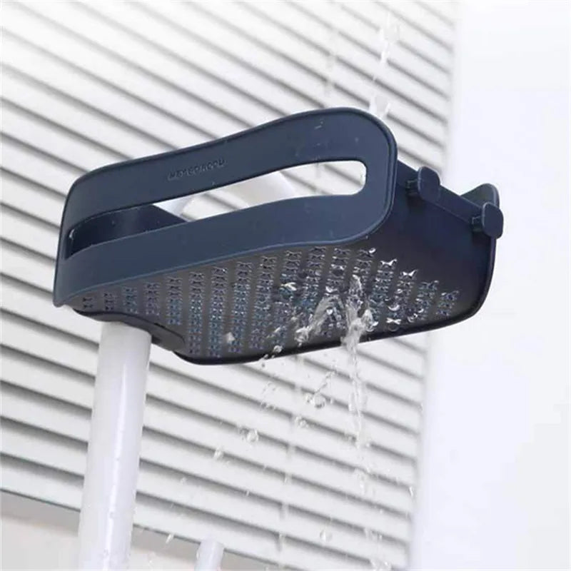 A close-up view of the 2-in-1 Kitchen Faucet Sink Organizer Basket