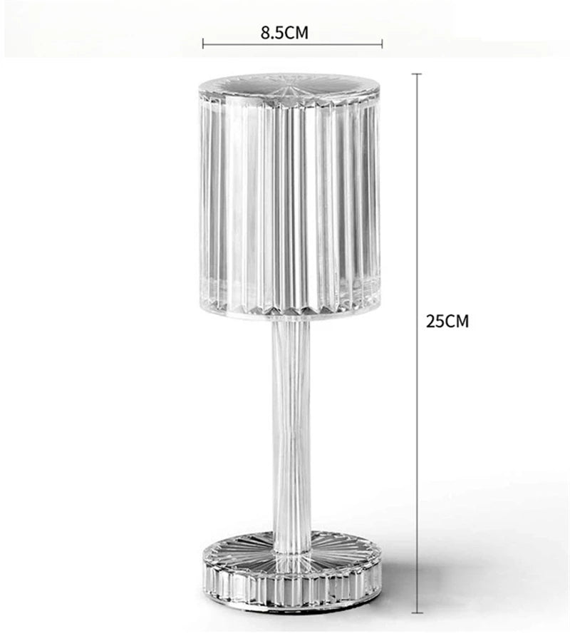 LED Diamond Crystal Projection Romantic Lamp USB Charging Touch Sensor