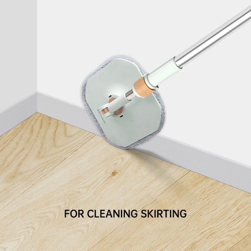 Hands-free 360° Rotary Cleaning Mop, Water-absorbing Wet and Dry Dual-Use Flat Mop