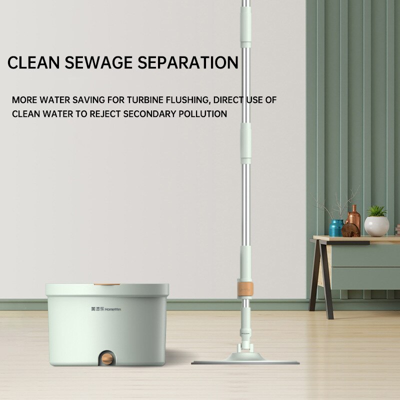 Hands-free 360° Rotary Cleaning Mop, Water-absorbing Wet and Dry Dual-Use Flat Mop