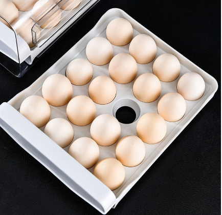 Eggs arranged in the Double Layer Egg Storage Drawer