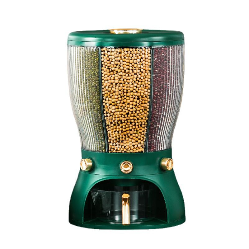 4-Grid 10L Kitchen Dry Food Cereal Rice Dispenser Storage 4-Grid 10L Kitchen Dry Food Cereal Rice Dispenser Storage
