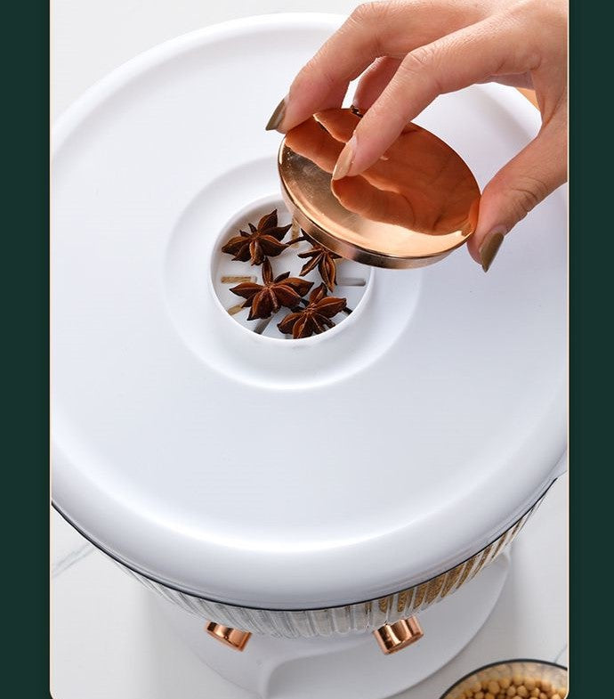 4-Grid 10L Kitchen Dry Food Cereal Rice Dispenser Storage 4-Grid 10L Kitchen Dry Food Cereal Rice Dispenser Storage