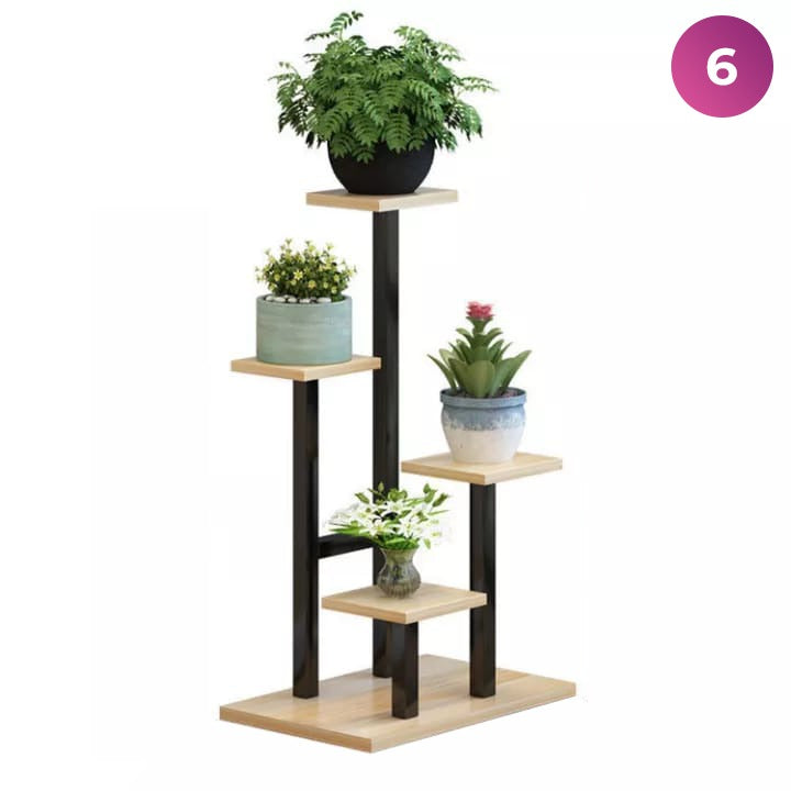 Showcasing 4-Layer Indoor Plant Stand with plants on it
