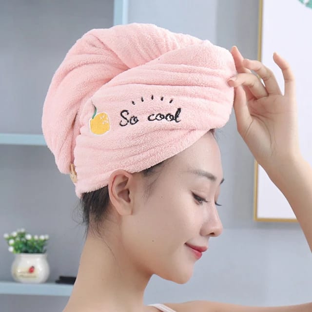 Quick Drying Microfiber Hair Care Towel with Button Quick Drying Microfiber Hair Care Towel with Button