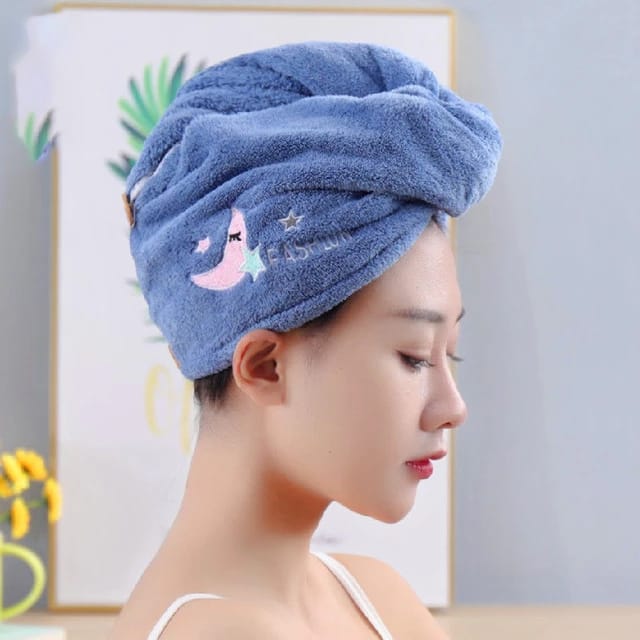 Quick Drying Microfiber Hair Care Towel with Button