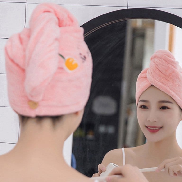 Quick Drying Microfiber Hair Care Towel with Button Quick Drying Microfiber Hair Care Towel with Button