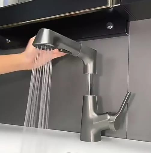 Wash Basin Faucet Modern Bathroom Pull Out Mixer Tap Set