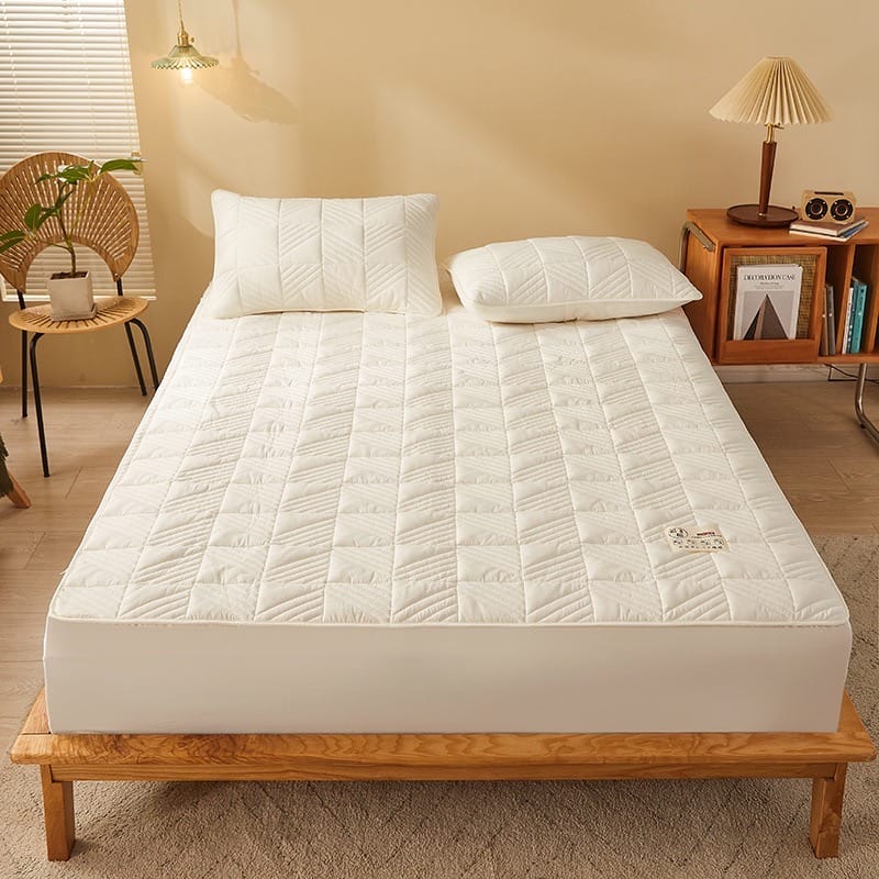 ملاءة سرير ناعمة ومسطحة مصنوعة من القطن بنسبة 100% مع 2 كيس وسادة