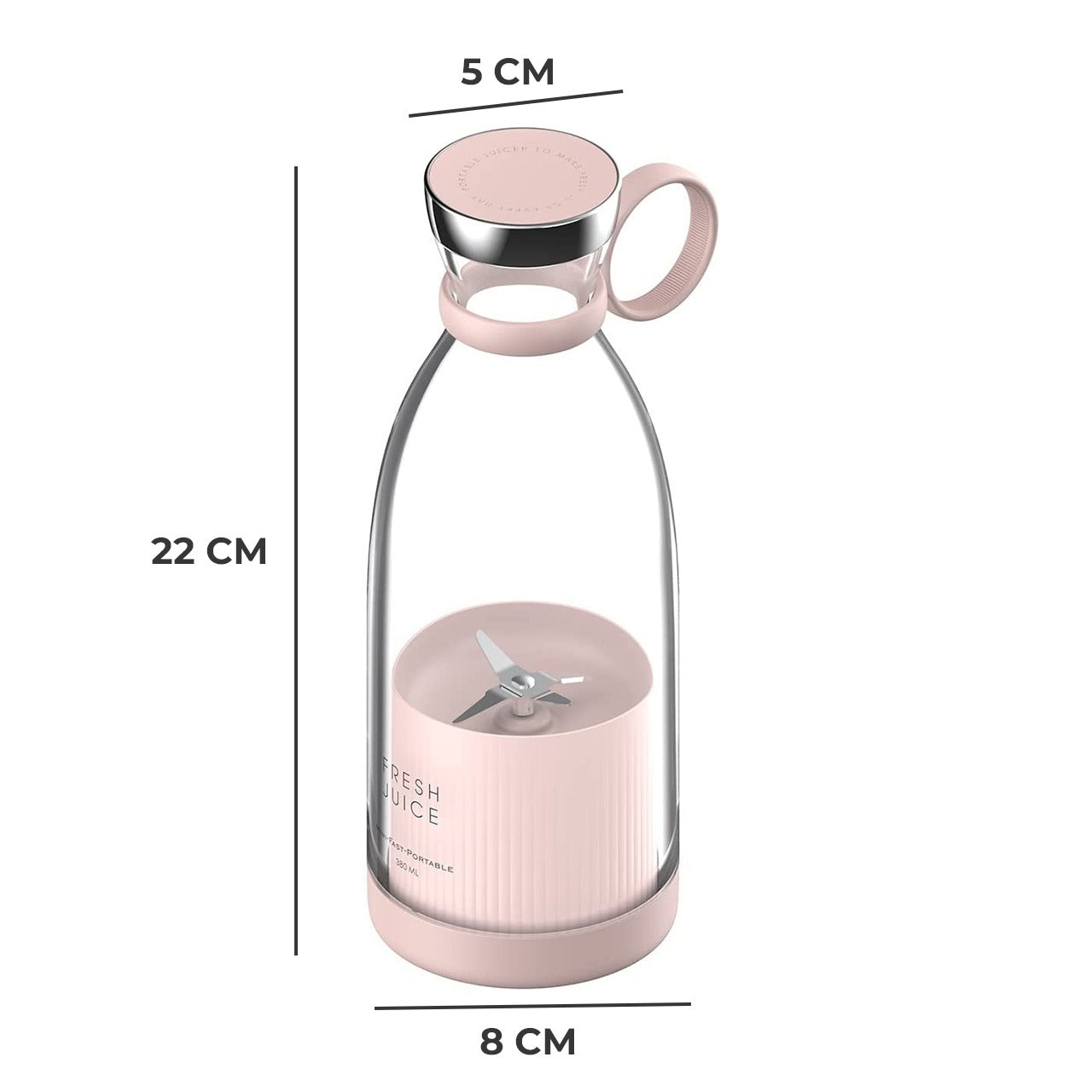 350ml Portable Instant Smoothie Juicer Blender with its size