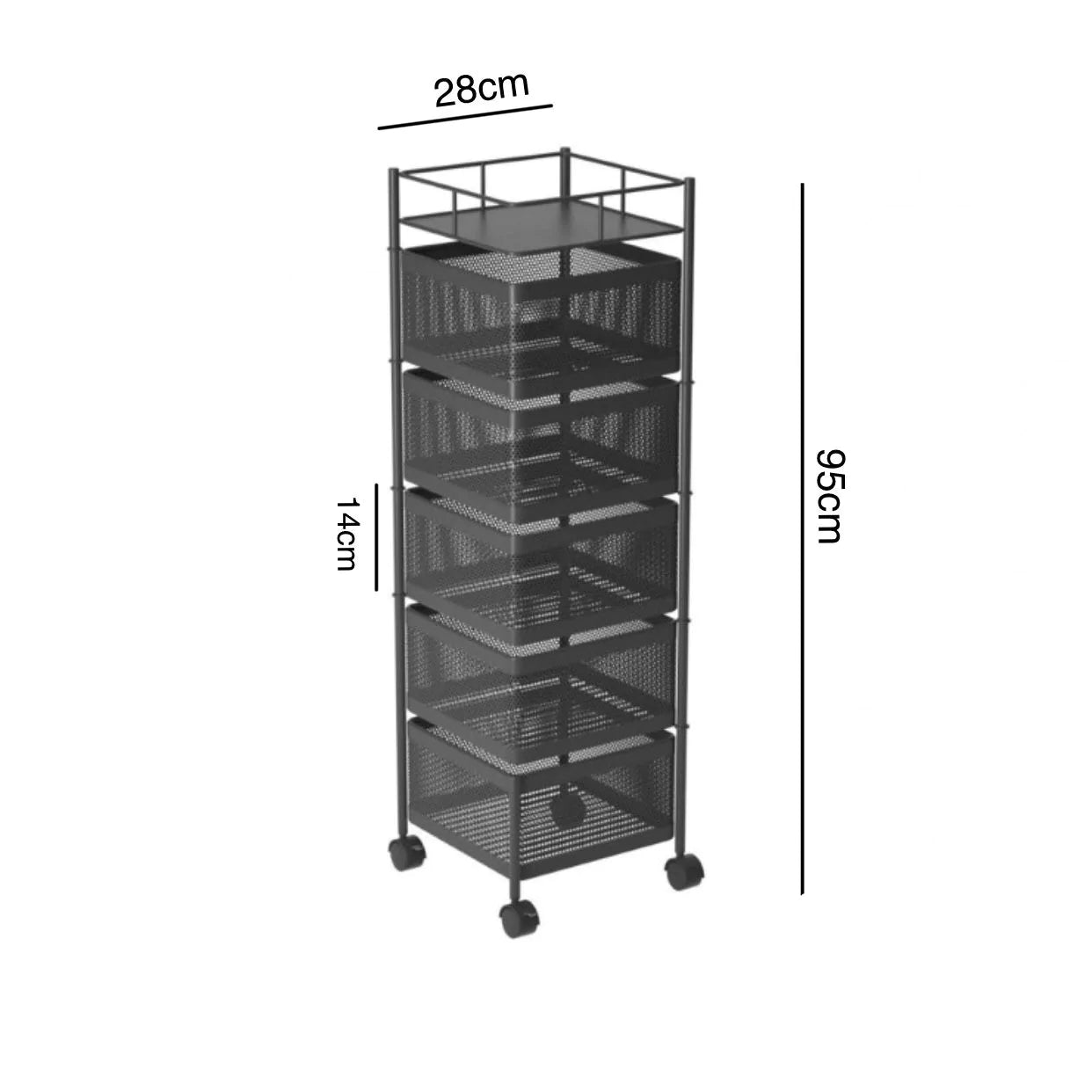 5 Tier Multipurpose Rotating Square Kitchen Storage Rack