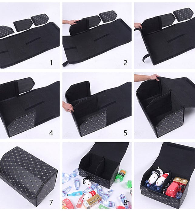 Step-by-step guide on assembling a black storage box