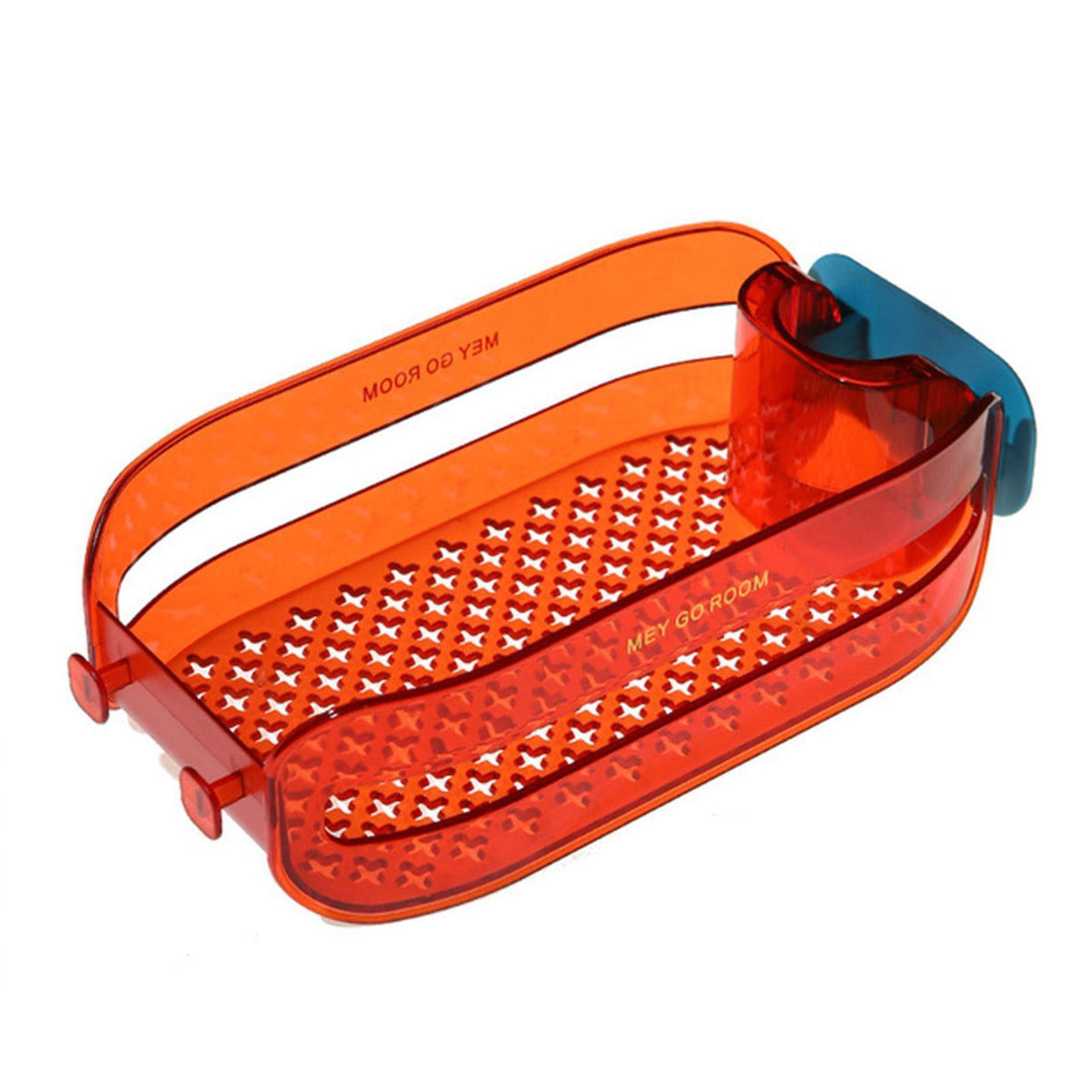 2-in-1 Kitchen Faucet Sink Organizer Basket in orange color