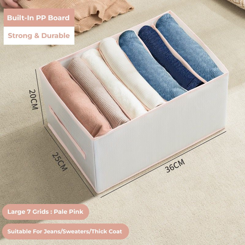 Cloth Organizer Wardrobe Storage Boxes filled with neatly folded clothes for easy storage and organization