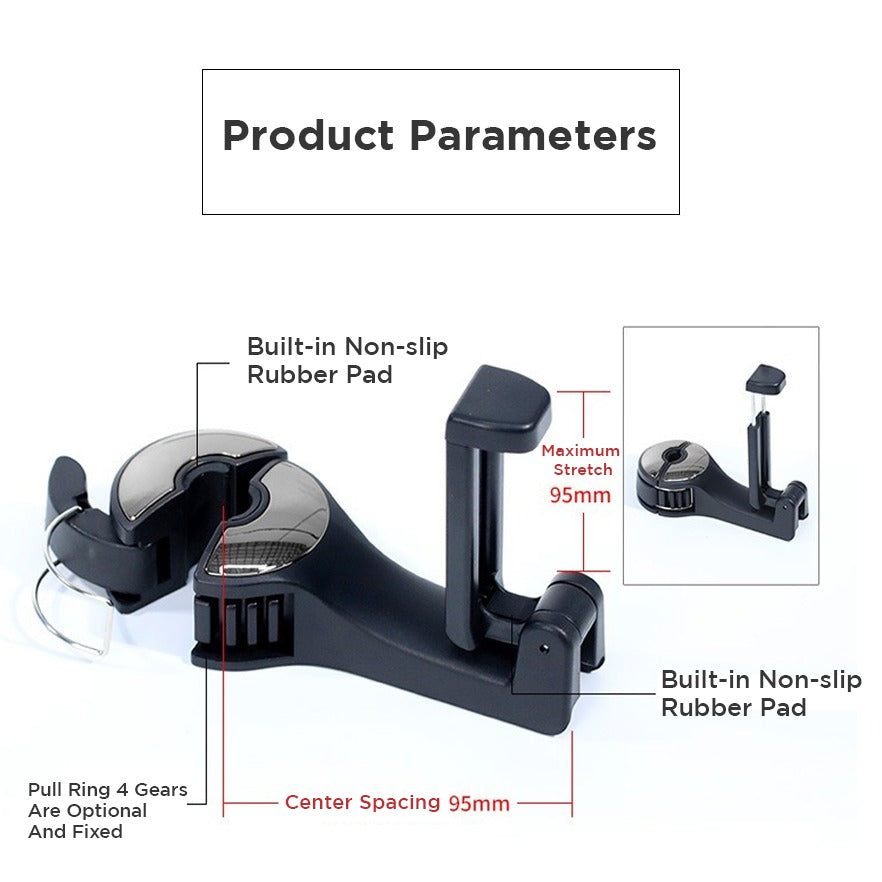 2 Pcs Car Headrest Hook Handbag Storage Holder 2 Pcs Car Headrest Hook Handbag Storage Holder