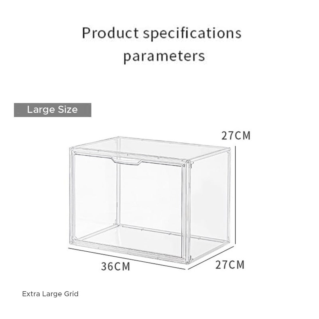 Stackable Luxury Transparent, Storage Dustproof Display Box Size