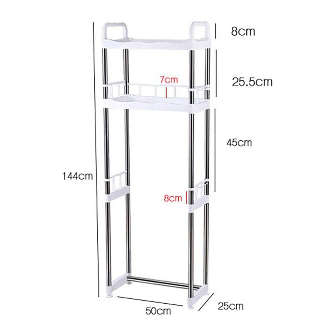 2 Tier Toilet Storage Rack with Shelf with its size