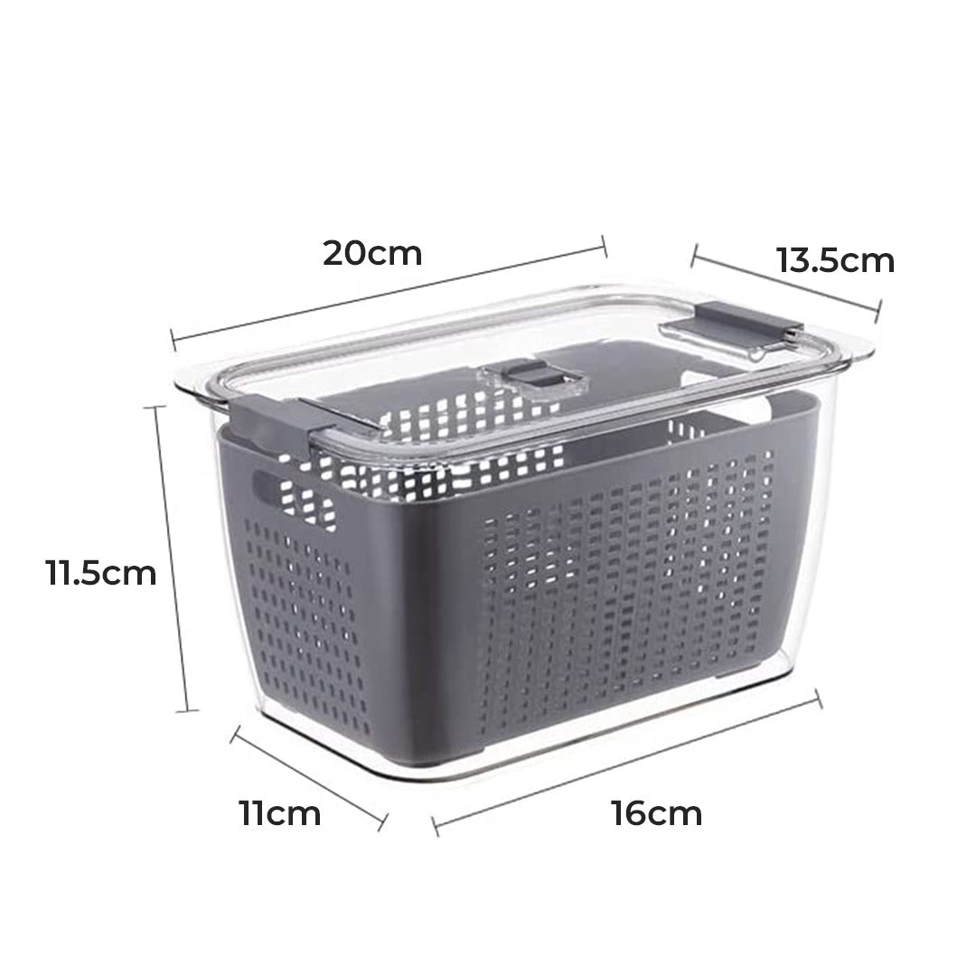 Fridge Storage Basket Refrigerator, Fresh Vegetable Fruits Drain Stora