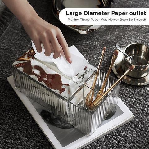 Auto Filling Retro Style Tissue Organizer with Storage Compartment Auto Filling Retro Style Tissue Organizer with Storage Compartment