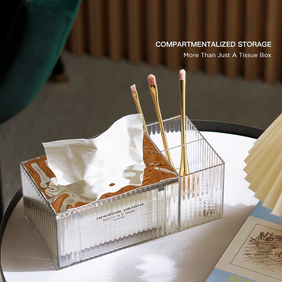 Auto Filling Retro Style Tissue Organizer with Storage Compartment Auto Filling Retro Style Tissue Organizer with Storage Compartment