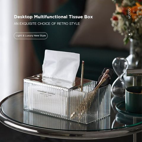 Auto Filling Retro Style Tissue Organizer with Storage Compartment Auto Filling Retro Style Tissue Organizer with Storage Compartment