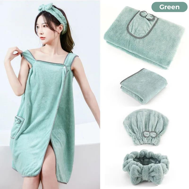 Soft Thick Microfiber Bath Towel in green color