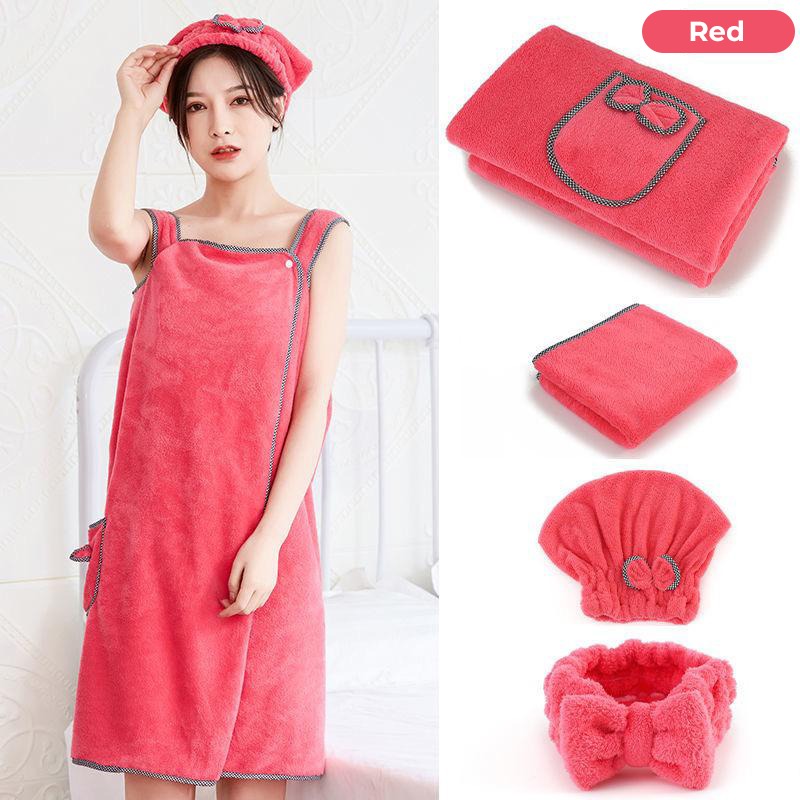 Soft Thick Microfiber Bath Towel in red color
