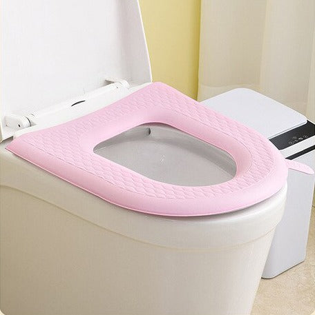 Toilet seat cover cushion pad in pink color