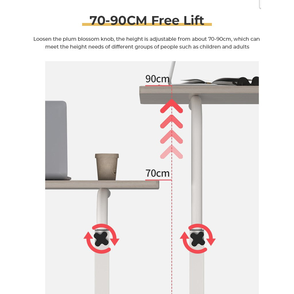 Image displaying 70-90 CM free height lift of Adjustable Movable Laptop Table 