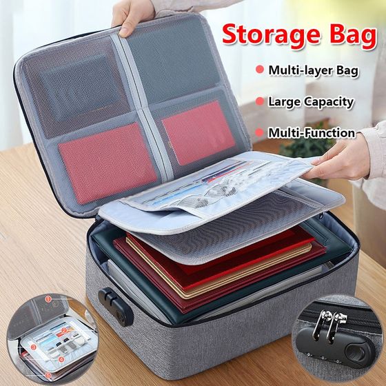 3 Layer Document Organizer File Bag with Safety Lock 3 Layer Document Organizer File Bag with Safety Lock