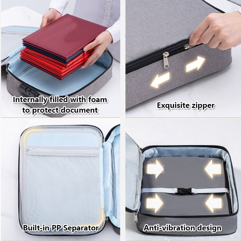 3 Layer Document Organizer File Bag with Safety Lock 3 Layer Document Organizer File Bag with Safety Lock