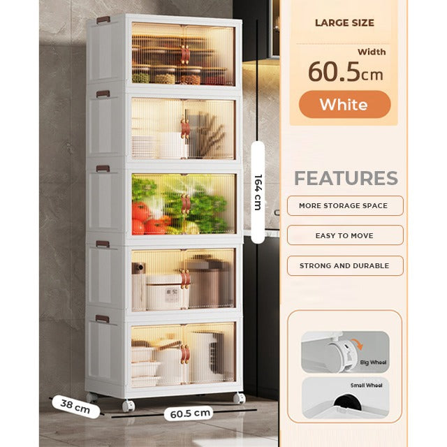 Easy Installation Multi-Layer Stackable Portable Storage Cabinet with Movable Wheels Easy Installation Multi-Layer Stackable Portable Storage Cabinet with Movable Wheels
