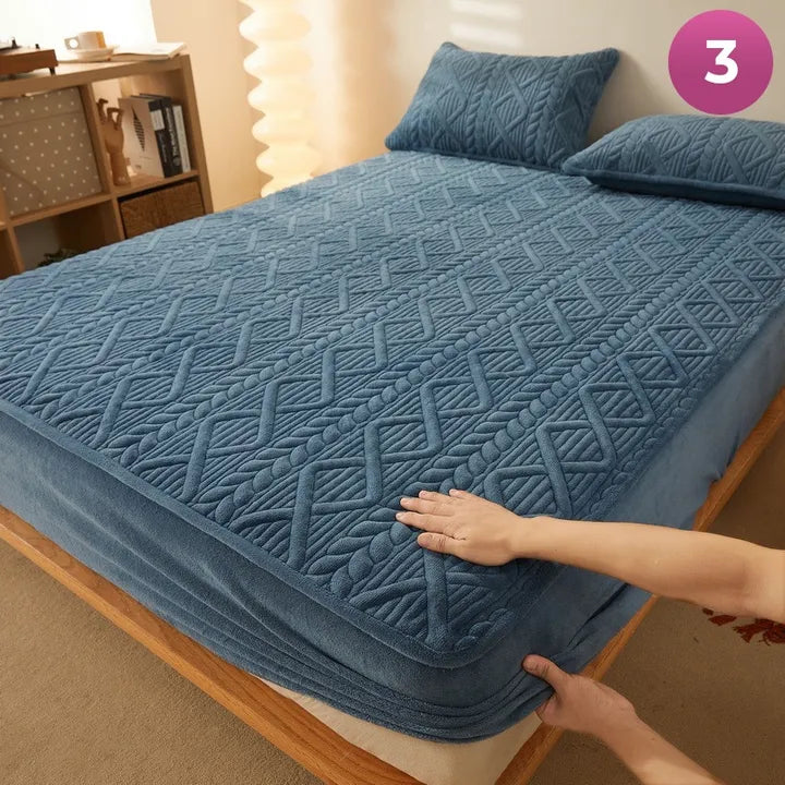 Queen Size Mattress Protector Cover Waterproof Quilted Fitted Soft Cotton  Mattress Cover Pad Washable Mattress Bed Protector with Elastic Band