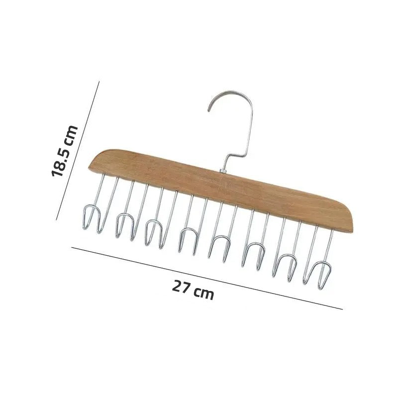 8 Hooks Non-Slip Hanger for Ties Bags Belt Scarves