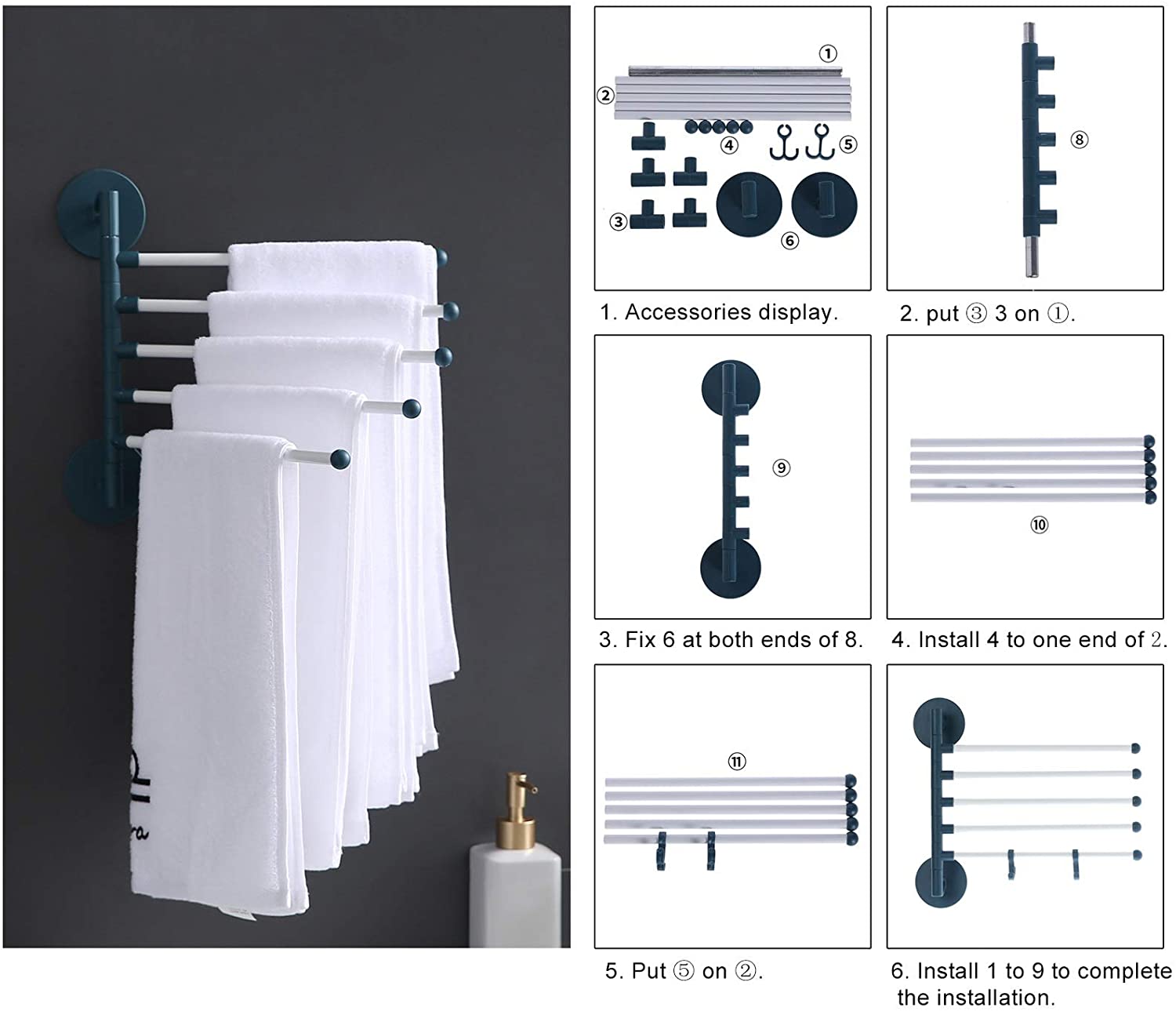 easy assemblance of towel rack 
