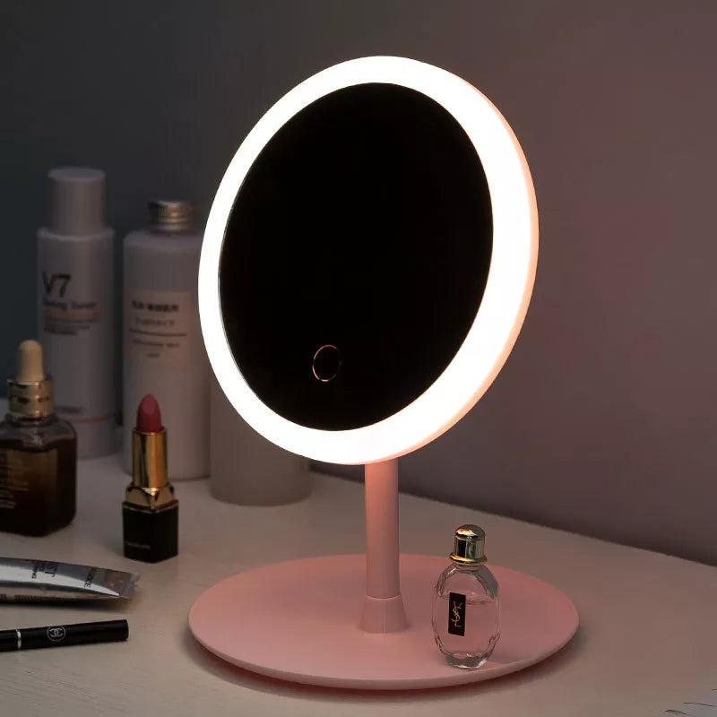 Ring Light Vanity Mirror with LED Light, Touch Control, USB Charging