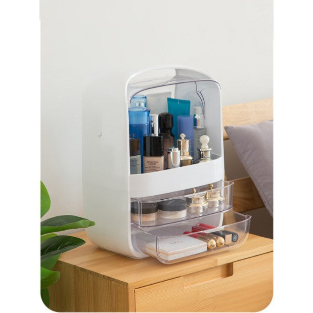 Transparent Desktop Dressing Box Cosmetic Storage Box with something in it