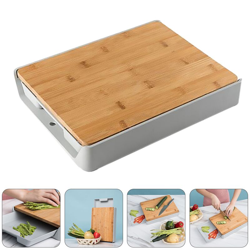 Multifunctional Bamboo Cutting Board Drawer Type Chopping Board Kitchen Tool