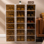 Multi-Layer Foldable Stackable Shoe Storage Cabinet, Closed-Type Shoe Rack