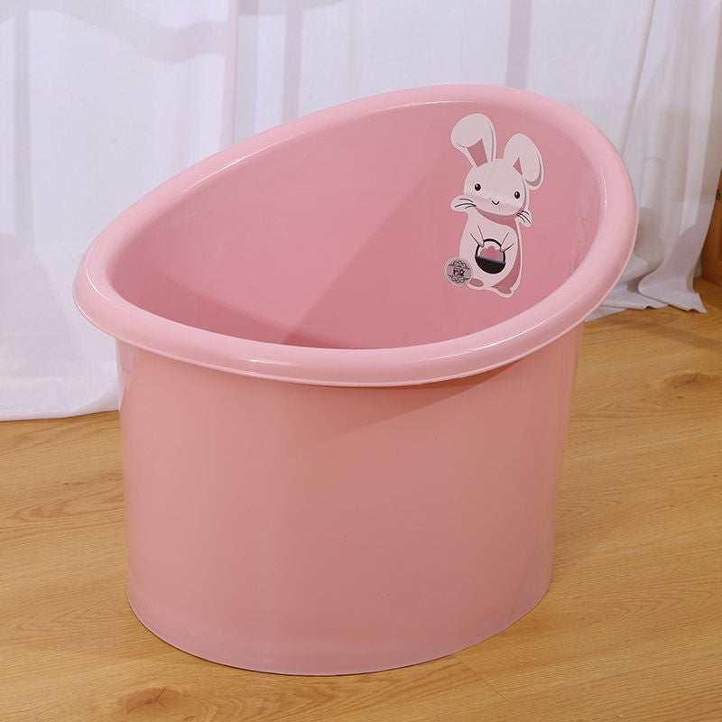 Space Saving Sit and Soak Bucket Baby Bath Tub with Seat in pink color