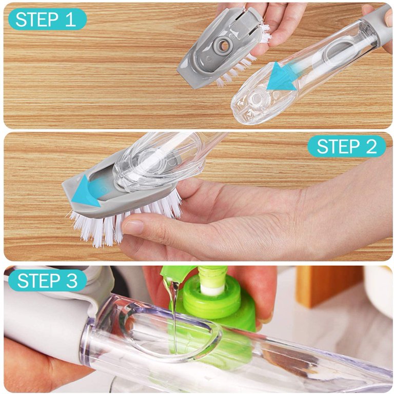 Kitchen Cleaning Tools Long Handle Dish Brush Liquid Soap