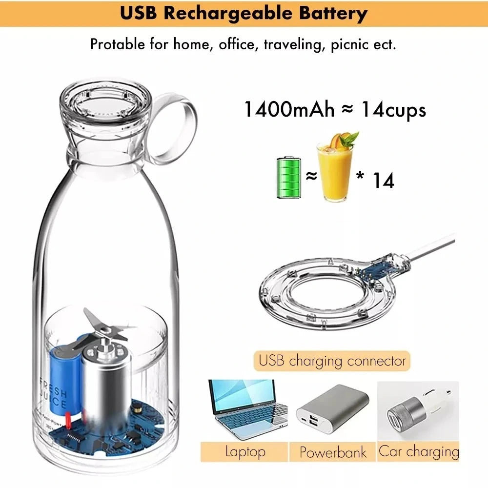 350ml Portable Instant Smoothie Juicer Blender with USB rechargeable battery