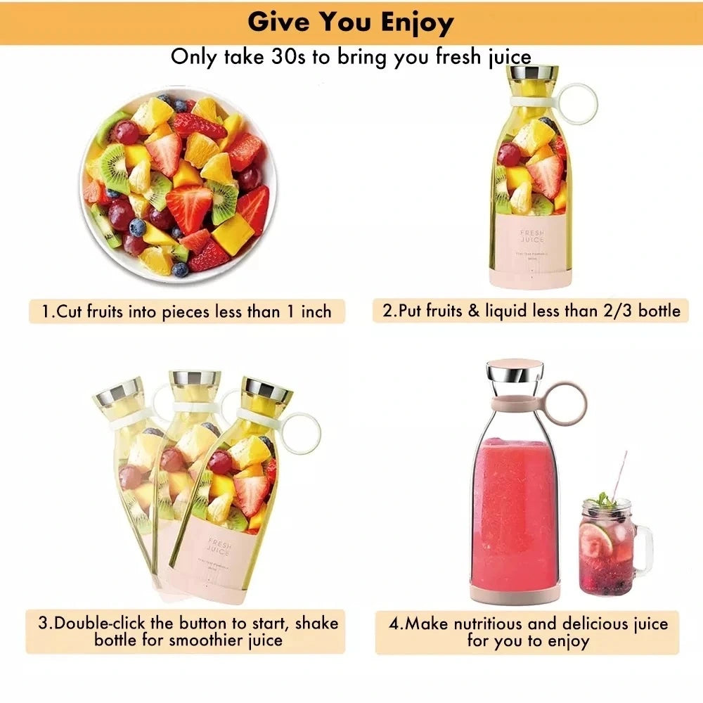 350ml Portable Instant Smoothie Juicer Blender, simple to use