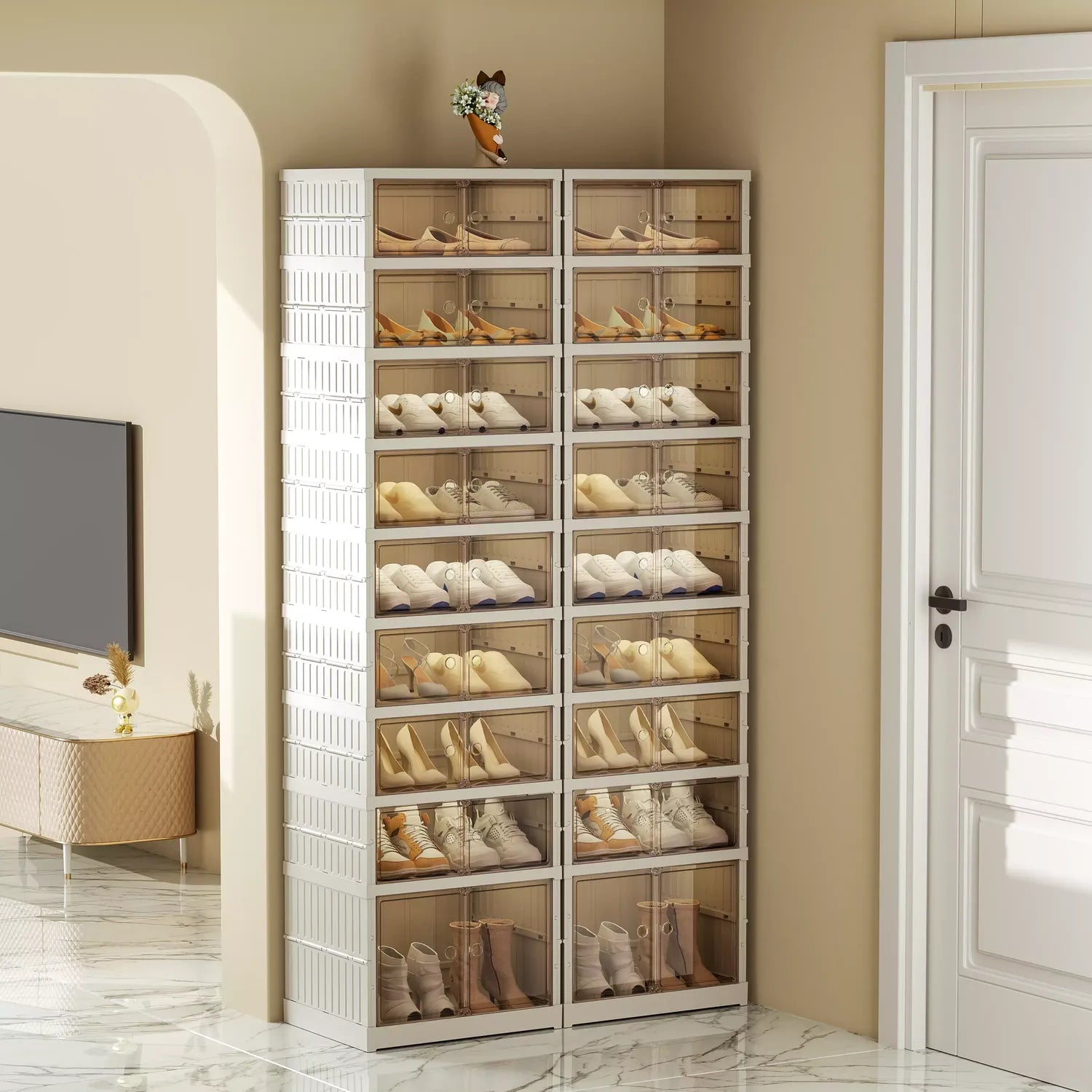 Stackable shoe storage cabinet deals