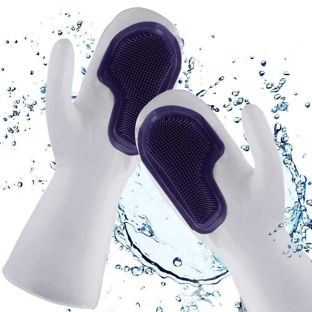 1Pair Silicone Gloves for Dishwashing, Kitchen, Household Cleaning 1Pair Silicone Gloves for Dishwashing, Kitchen, Household Cleaning