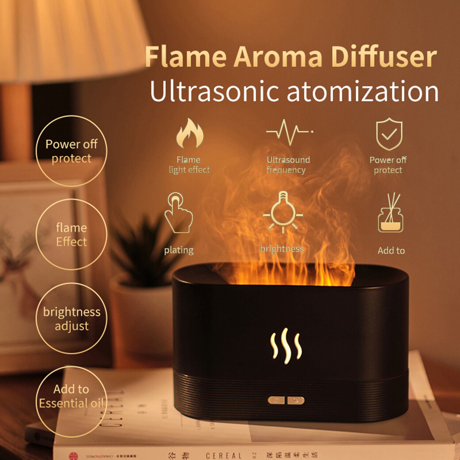 Warm Light No-noise Aromatherapy Humidifier Lamp